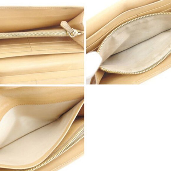 Prada Wallet Purse Long Wallet Beige Gold Woman Authentic Used Y4171 - Picture 5 of 6